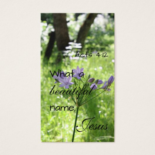 Biokarte für die lila Wildblume (Vorderseite)