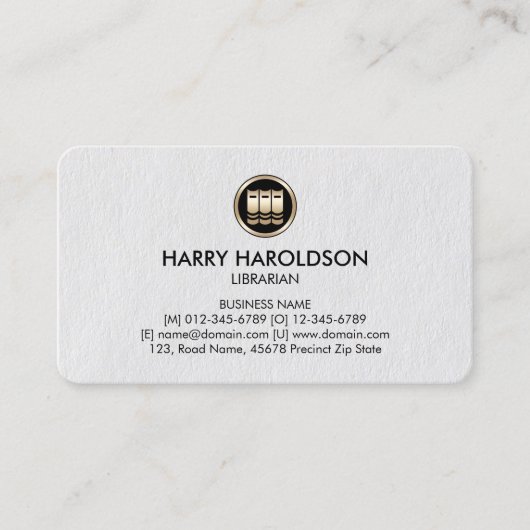 Biokarte Icon Librarian Premium Business Card Visitenkarte (Vorderseite)