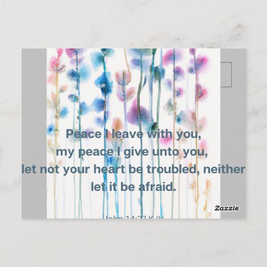 Biokomfort, Aquarellfarben-Blume Postkarte (Rückseite)