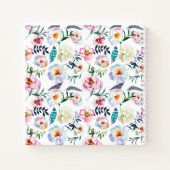 Biokonzept Blauer Pastel Blumenreath mit dem Namen Notizblock (Rückseite)