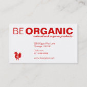 Biokost-Visitenkarte Visitenkarte (Rückseite)