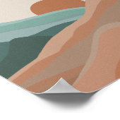 Biokunst-Landschaft Neutral-Boho-Wand Kunst Poster (Ecke)