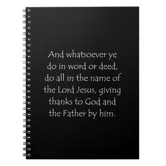 Biokunstquote Kolossians 3 17 Notizblock (Vorderseite)