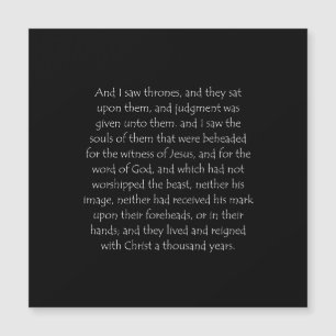 Biokunstquote Offenbarung 20 4 Magnetkarte