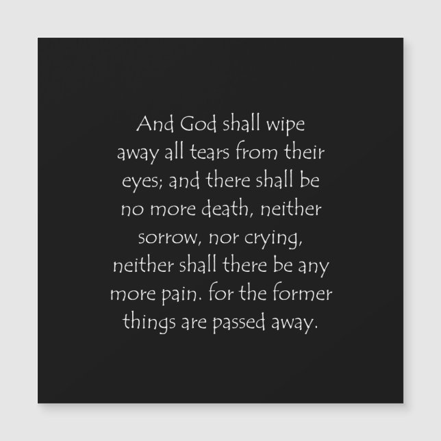 Biokunstquote Offenbarung 21 4 Magnetkarte (Vorderseite)