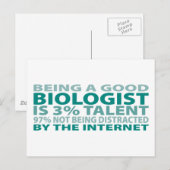 Biologe 3% Talent Postkarte (Vorne/Hinten)