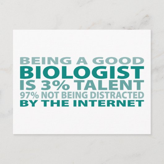 Biologe 3% Talent Postkarte (Vorderseite)