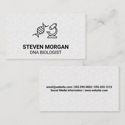 Biologe | DNA-Mikroskopsymbol Visitenkarte (Vorne/Hinten)