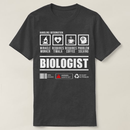 Biologe Handling Information Geschenkdesign T-Shirt (Design vorne)