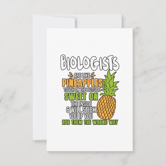 Biologen sind wie Ananas. Dankeskarte (Vorderseite)