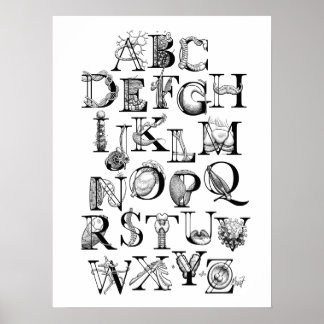 Biologie-Alphabet-Poster (18x24) Poster