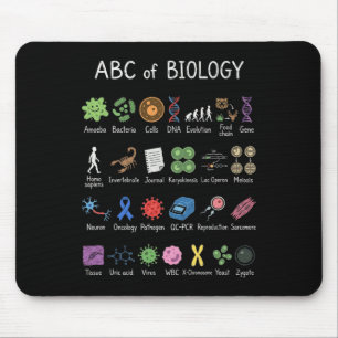 Biologie Alphabet Wissenschaft Bildung Lehrer Schü Mousepad