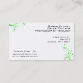 Biologie-Blatt-Typografie-Visitenkarten Visitenkarte (Rückseite)