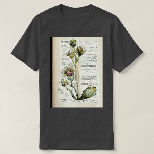 Biologie Blume der Blütezeit in Büchern mit detail T-Shirt (Design vorne)
