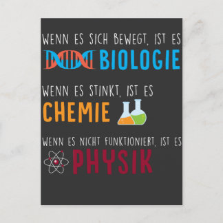 Biologie Chemie Physik Wissenschaft Spaß Postkarte