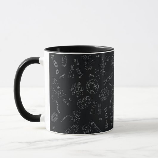 Biologie-Diagramm weiß auf schwarz Tasse (Links)