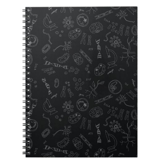 Biologie-Diagramm weiß für schwarze Zeichenkette Notizblock (Vorderseite)