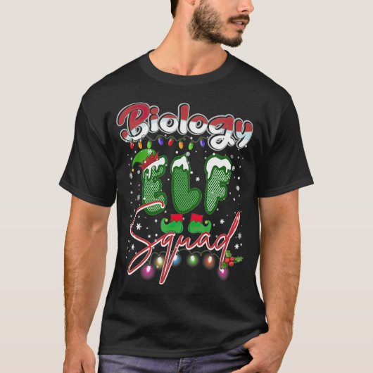 Biologie Elf Squad Ugly Sweater Weihnachtsweihnach T-Shirt (Vorderseite)