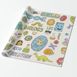 Biologie. Handgezeichnet. Vintage Darstellung. Geschenkpapier