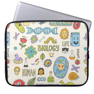 Biologie. Handgezeichnet. Vintage Darstellung. Laptopschutzhülle