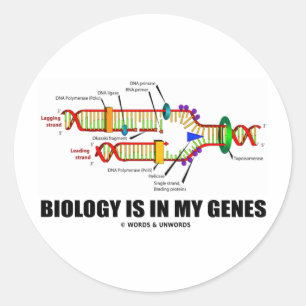 Biologie ist in meinen Genen (DNS-Reproduktion) Runder Aufkleber