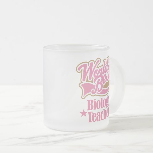 Biologie-Lehrer-Geschenk (Welten am besten) Mattglastasse (VorderseiteRechts)