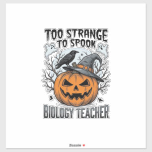 Biologie-Lehrer-Halloween-Shirt Gruseliger Kürbis Aufkleber