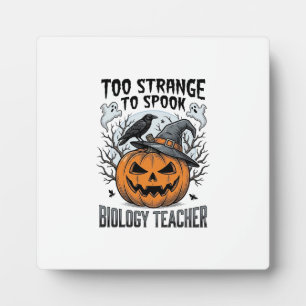 Biologie-Lehrer-Halloween-Shirt Gruseliger Kürbis  Fotoplatte