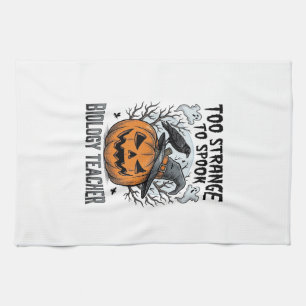 Biologie-Lehrer-Halloween-Shirt Gruseliger Kürbis Geschirrtuch