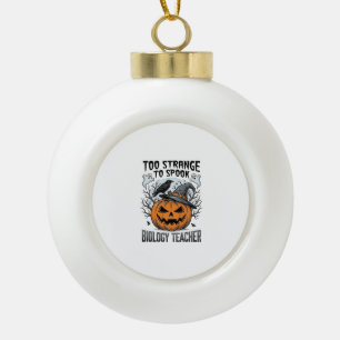Biologie-Lehrer-Halloween-Shirt Gruseliger Kürbis  Keramik Kugel-Ornament