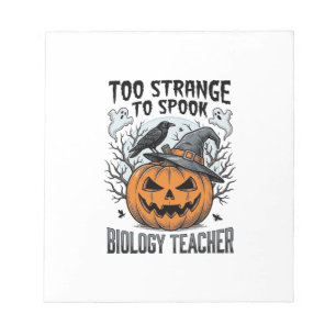 Biologie-Lehrer-Halloween-Shirt Gruseliger Kürbis  Notizblock