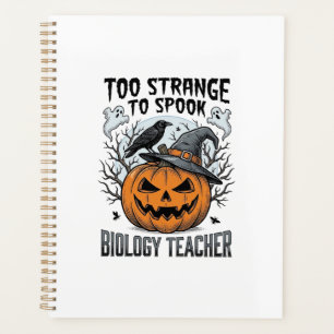 Biologie-Lehrer-Halloween-Shirt Gruseliger Kürbis  Planer