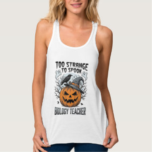 Biologie-Lehrer-Halloween-Shirt Gruseliger Kürbis Tank Top