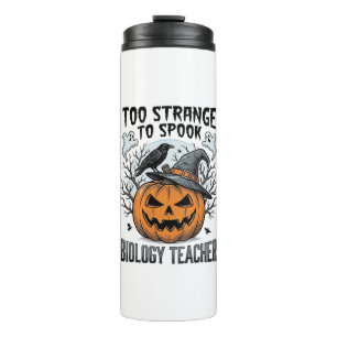 Biologie-Lehrer-Halloween-Shirt Gruseliger Kürbis Thermosbecher