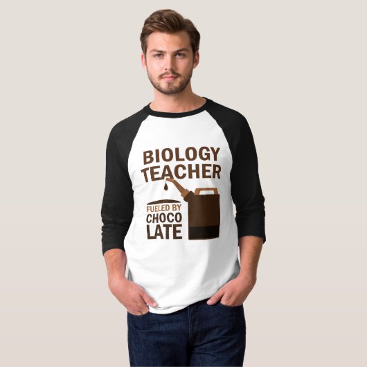 Biologie-Lehrer-(lustige) Schokolade T-Shirt (Vorne ganz)