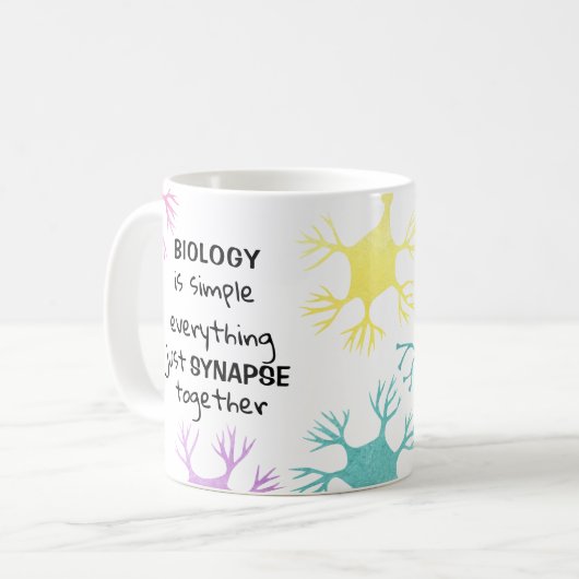 Biologie Neuron Synapse Science Doctor Teacher Kaffeetasse (Vorderseite Links)