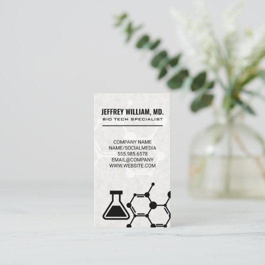 Biologie Tech | Molecule | Becher Visitenkarte (Stehend Vorderseite)