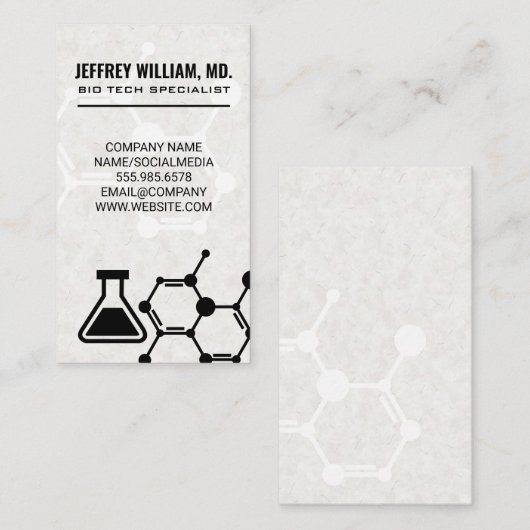 Biologie Tech | Molecule | Becher Visitenkarte (Vorne/Hinten)