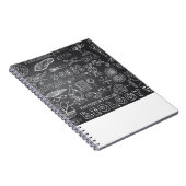 Biologie-Wissenschafts-Gekritzel in der grauen Notizblock (Rechte Seite)