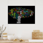 Biologie-Wort Nr. 5 Schwarz Poster (Küche)