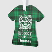 Biologiekaffee in meinen Venen Kariert Ornament (Vorderseite)