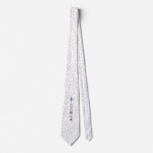 Biologiekartenmuster schwarze vertikale Typografie Krawatte (Vorderseite)