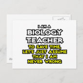 Biologielehrer ... Nehmen Sie an, ich habe nie Unr Postkarte (Vorne/Hinten)