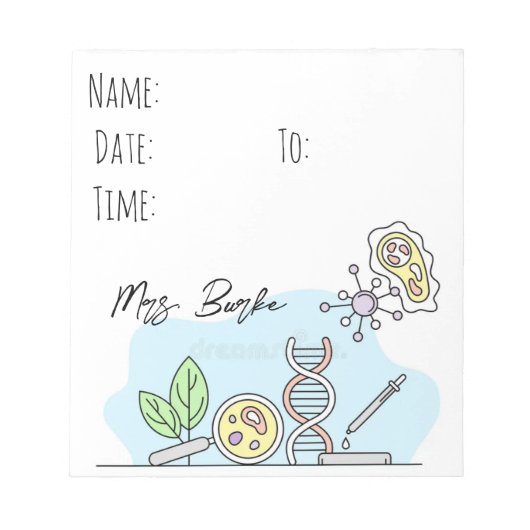 Biologielehrer übergeben Notepad Notizblock (Vorderseite)