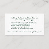 Biologiestudium Visitenkarte (Rückseite)