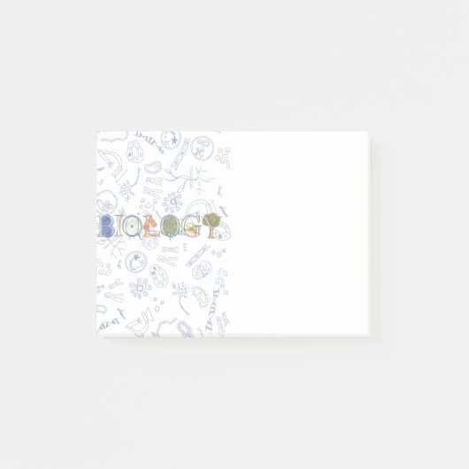 Biologietypographie und -diagramme post-it klebezettel (Vorderseite)