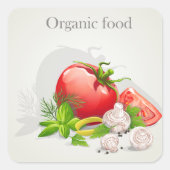Biologisch angebaute frische Gemüse Tomaten und Kr Quadratischer Aufkleber (Vorderseite)
