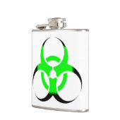 Biologische Biogefährdung Symbol grün und schwarz Flachmann (Links)