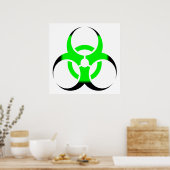 Biologische Biogefährdung Symbol grün und schwarz Poster (Küche)