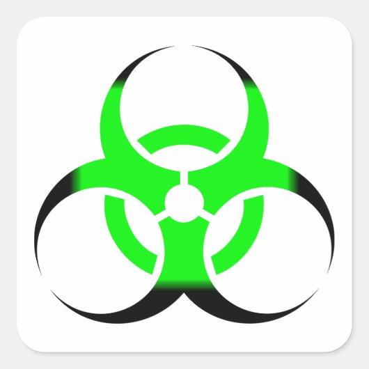 Biologische Biogefährdung Symbol grün und schwarz Quadratischer Aufkleber (Vorderseite)